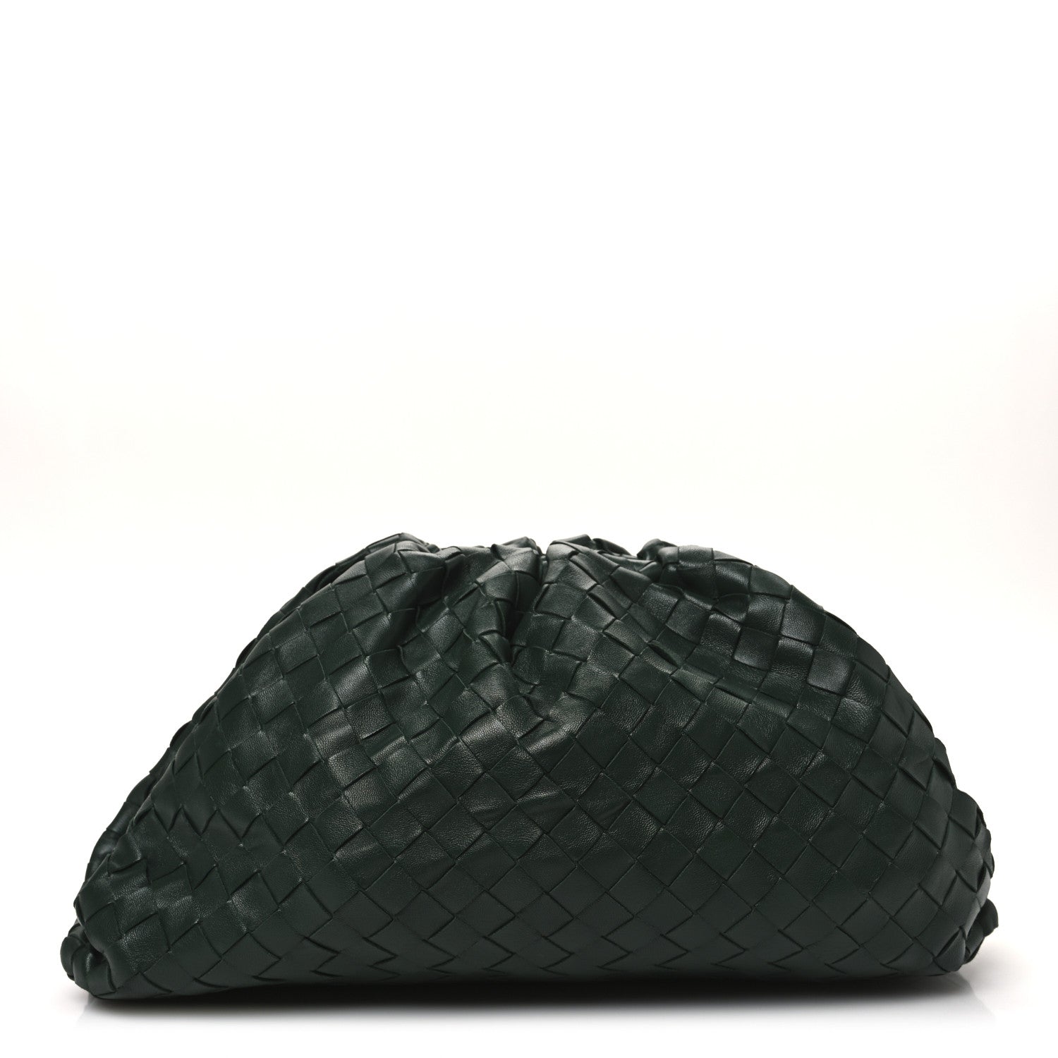 Bottega Veneta Nappa Maxi Intrecciato The Pouch Oversized Clutch Raintree 1 of 11