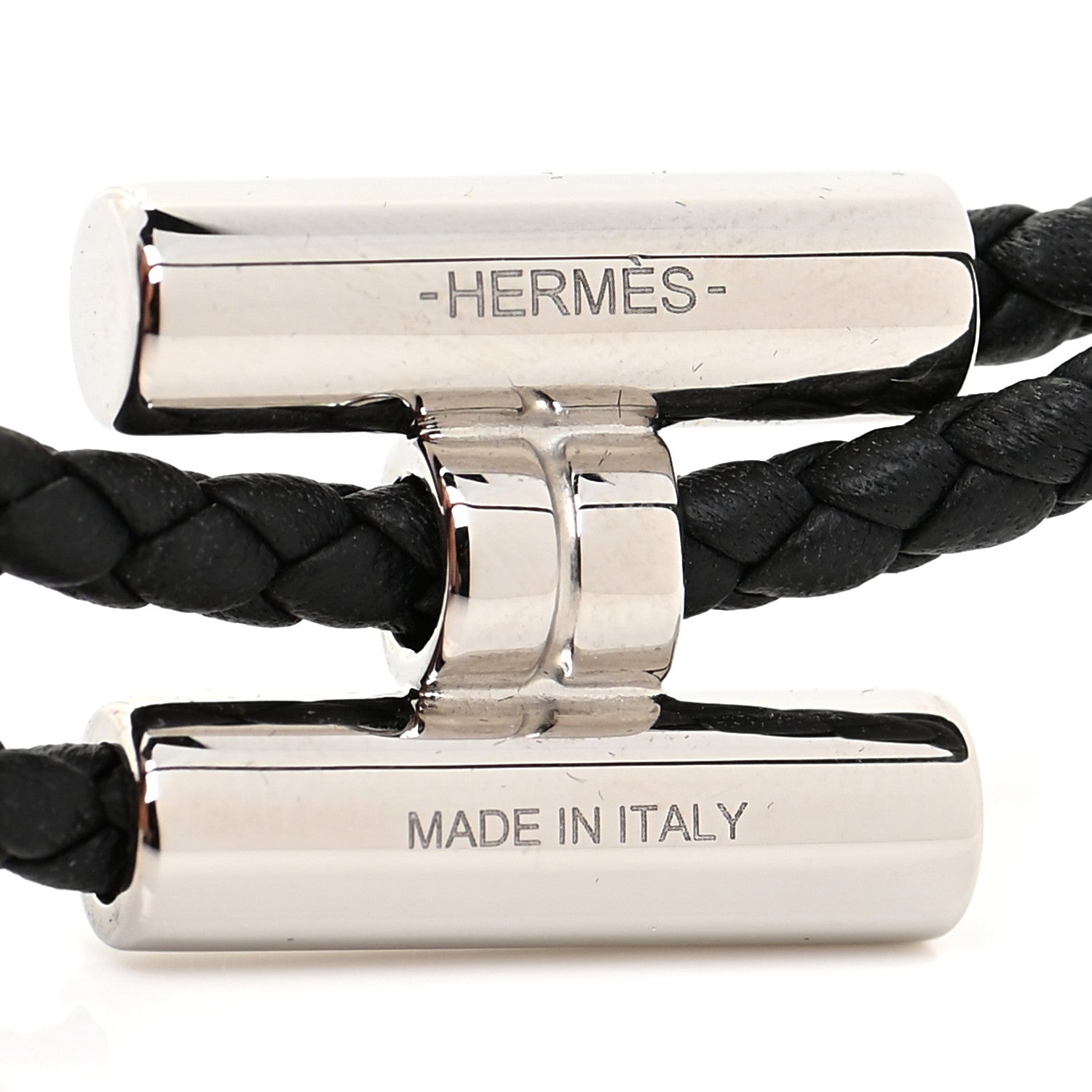 Hermes Swift Double Wrap Cord Tournis Tresse Bracelet Black 4 of 5