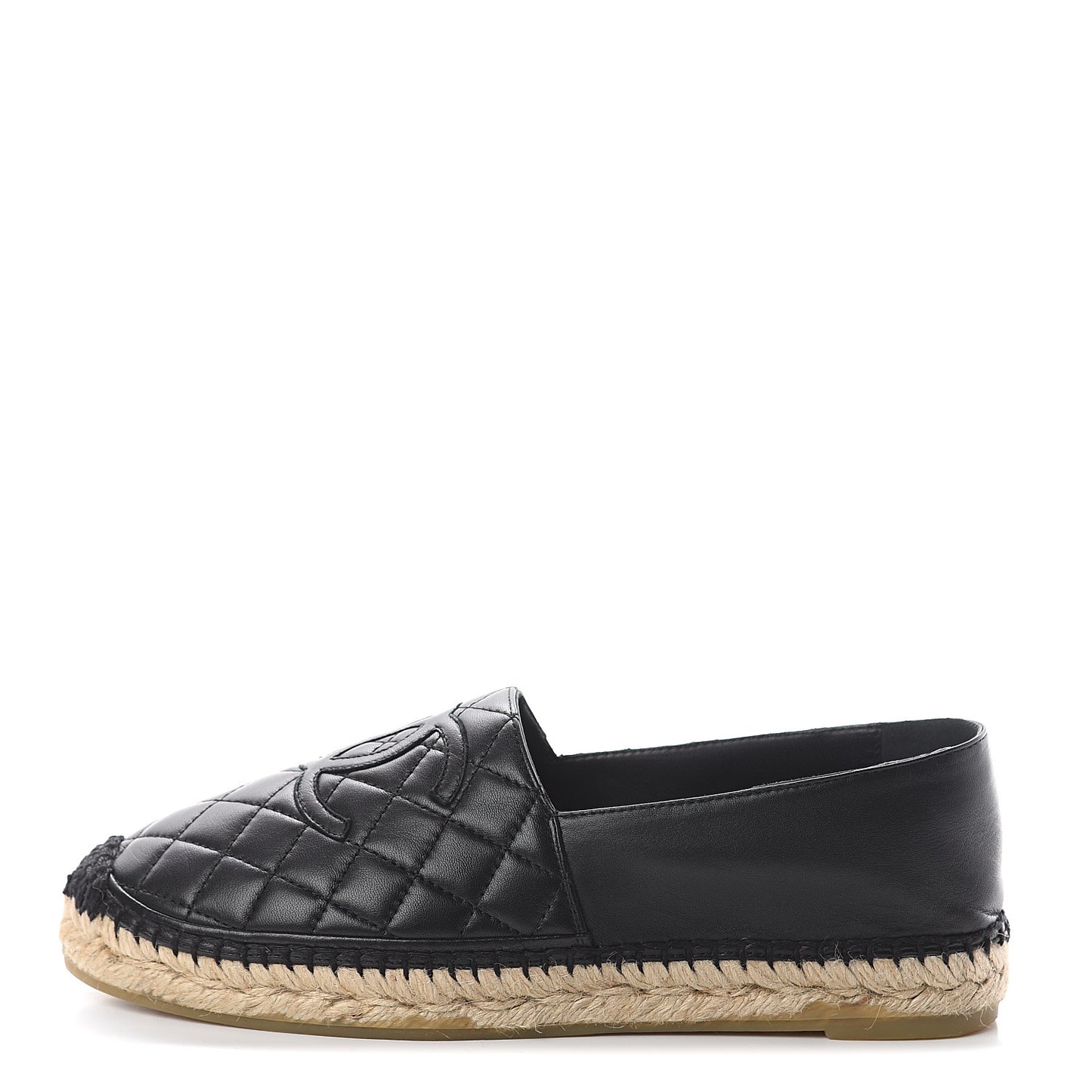 Lambskin Quilted CC Espadrilles 39 Black