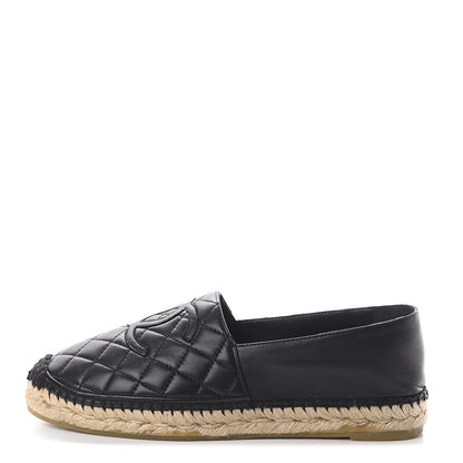 Chanel Lambskin Quilted CC Espadrilles 39 Black 1 of 7