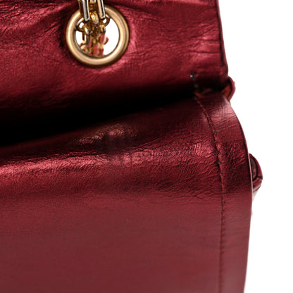 Chanel Metallic Aged Calfskin Quilted 2.55 Reissue 227 Flap Dark Red 13 of 17