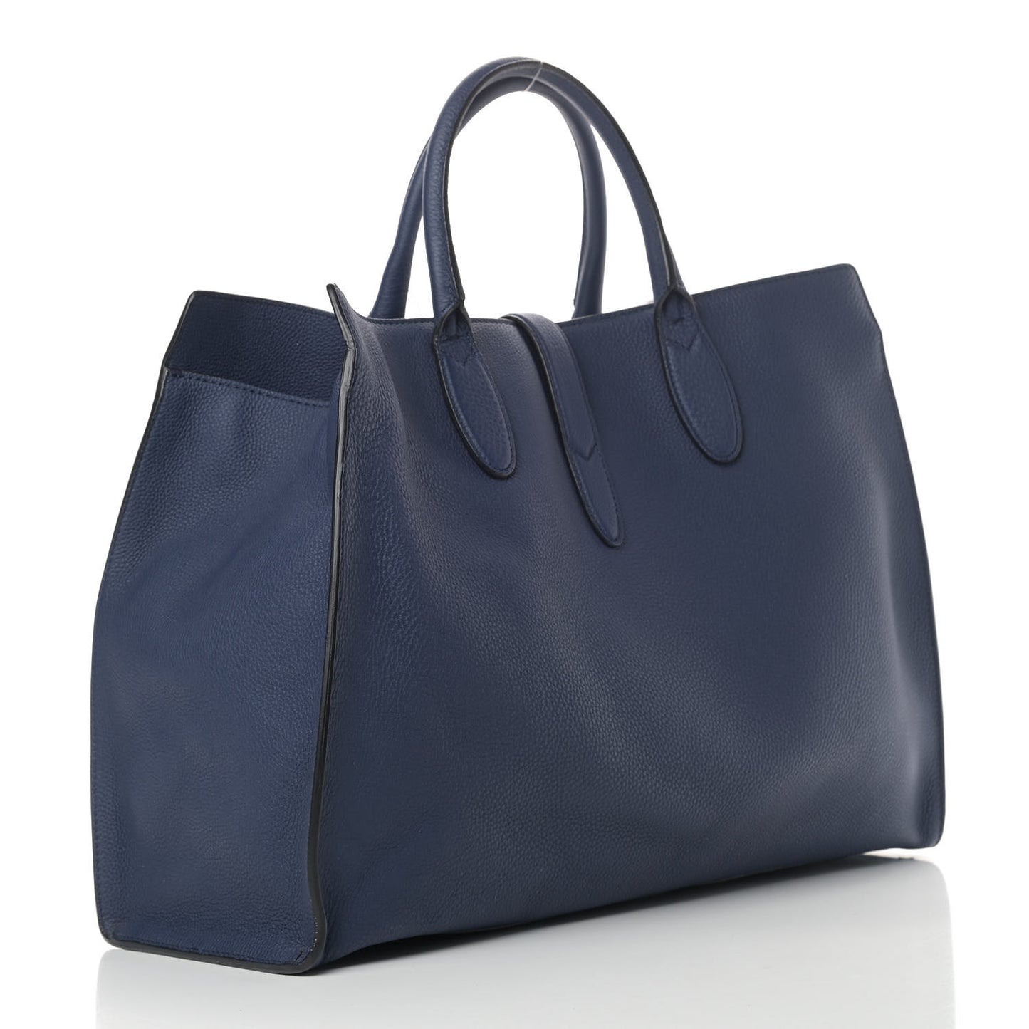 Soft Calfskin Medium Jackie Top Handle Bag Classic Blue Marine
