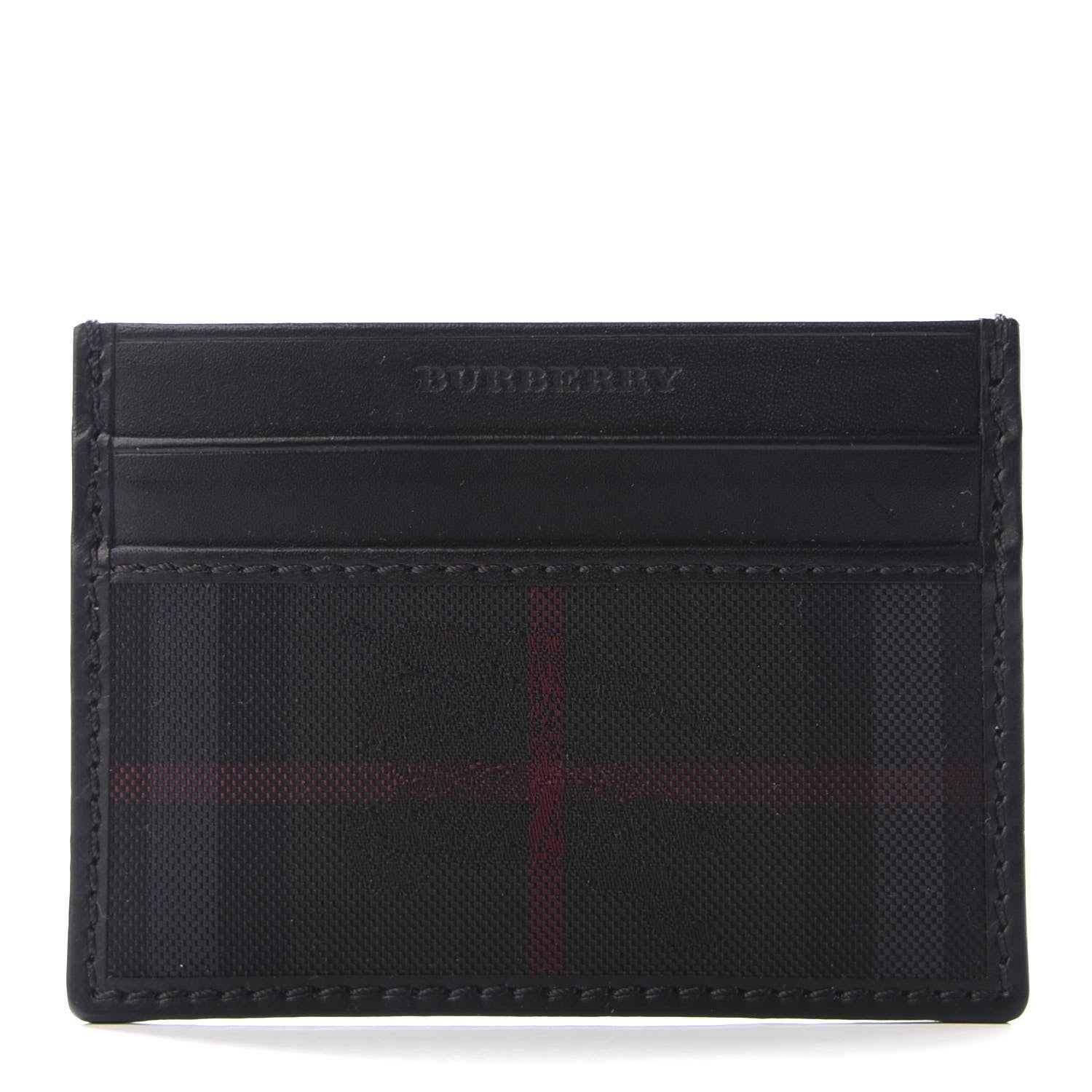Burberry Horseferry Check Calfskin Card Case Charcoal Black 1 of 8