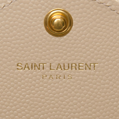 Saint Laurent Grain De Poudre Matelasse Chevron Monogram Envelope Chain Wallet Nude Powder 6 of 7