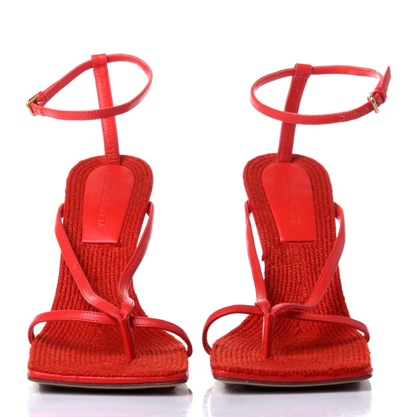 Nappa Rope Stretch Multi Strap 90mm Sandals 39.5 Tomato
