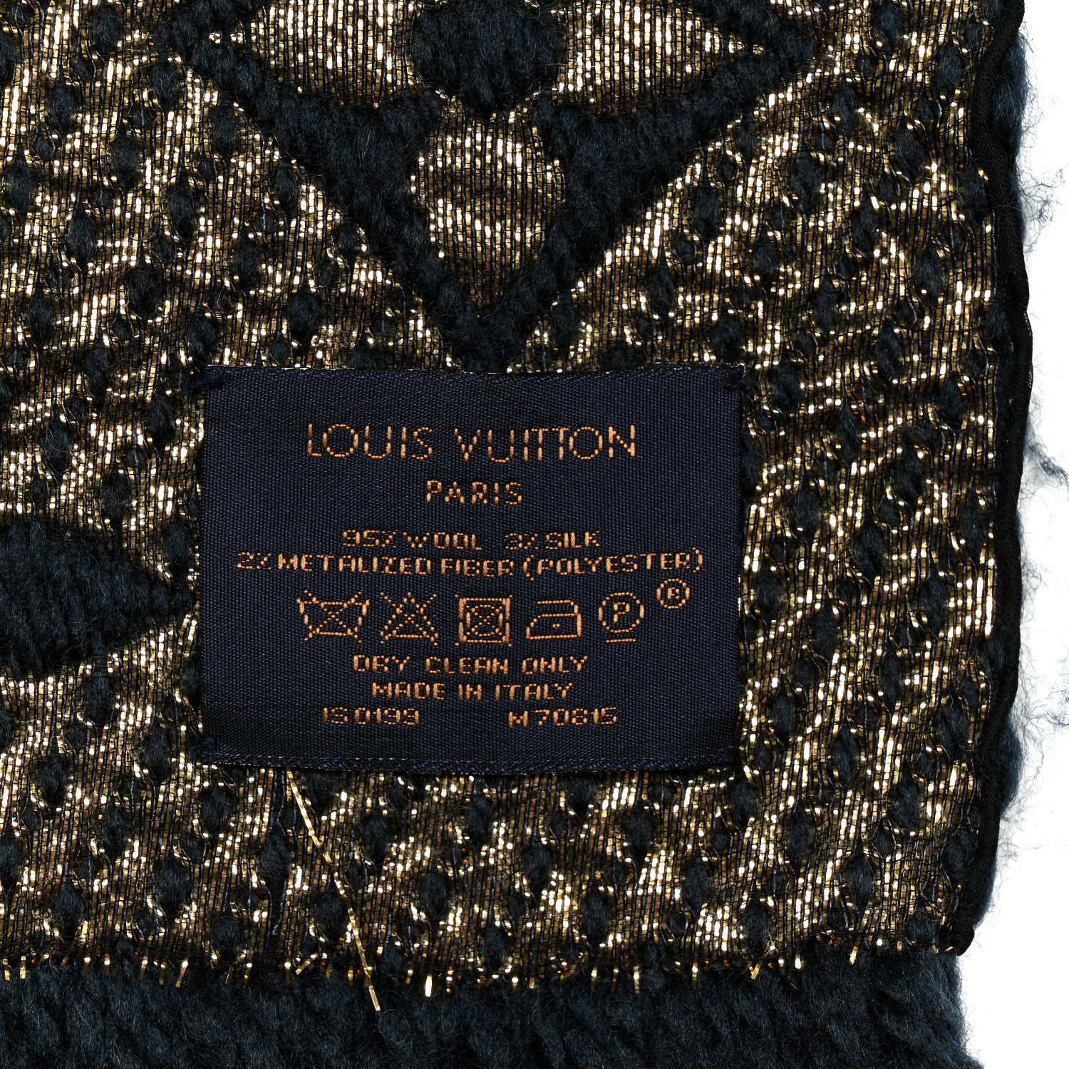 Louis Vuitton Wool Silk Logomania Shine Scarf Petrol 6 of 6