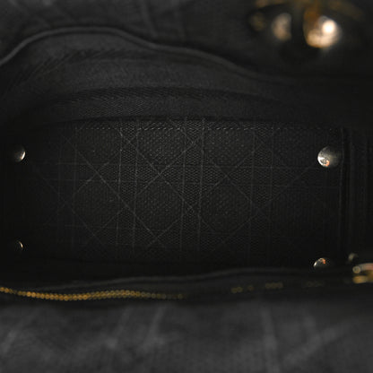 Christian Dior Canvas Embroidered Cannage Medium Lady D-Lite Black 5 of 9