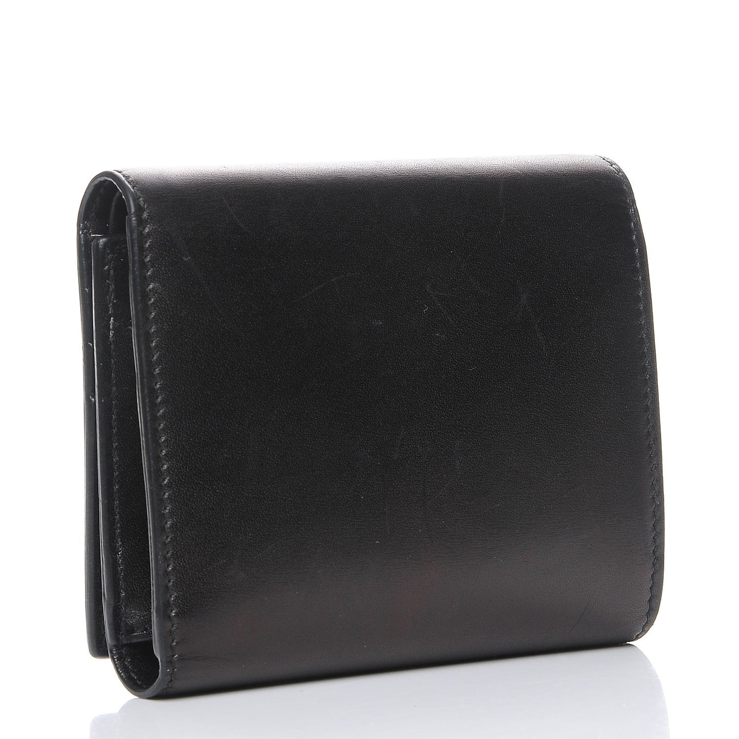 Smooth Calfskin Compact Wallet Black