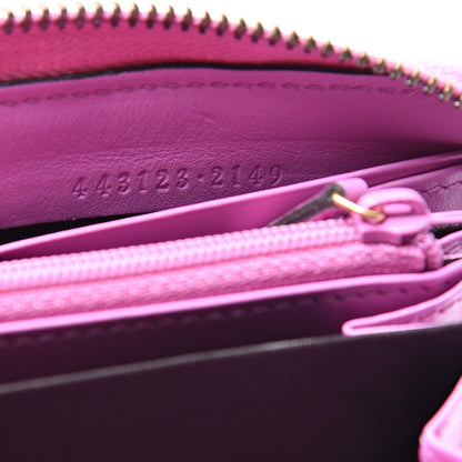 Gucci Calfskin Matelasse GG Marmont Zip Around Wallet Candy Mousse 6 of 7