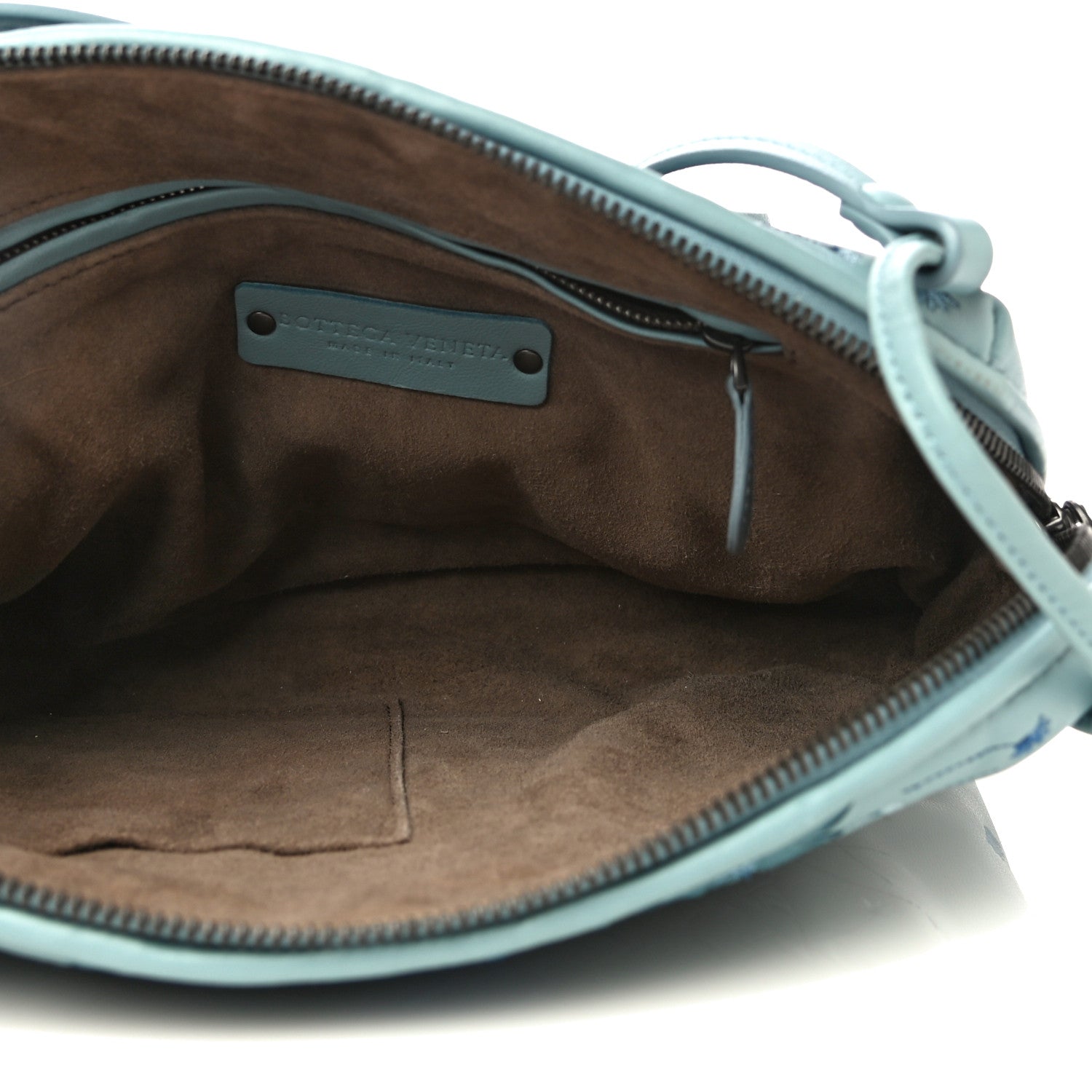 Bottega Veneta Nappa Intrecciato Floral Embroidered Pillow Crossbody Messenger Blue 4 of 9