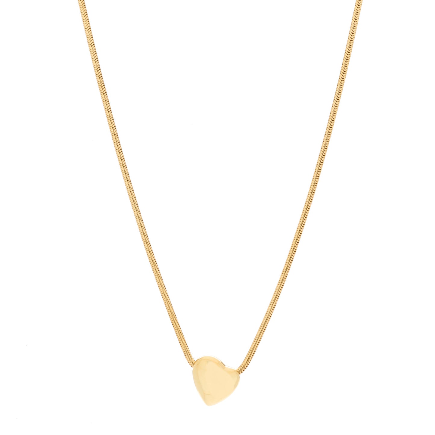 18K Yellow Gold Heart Pendant Necklace
