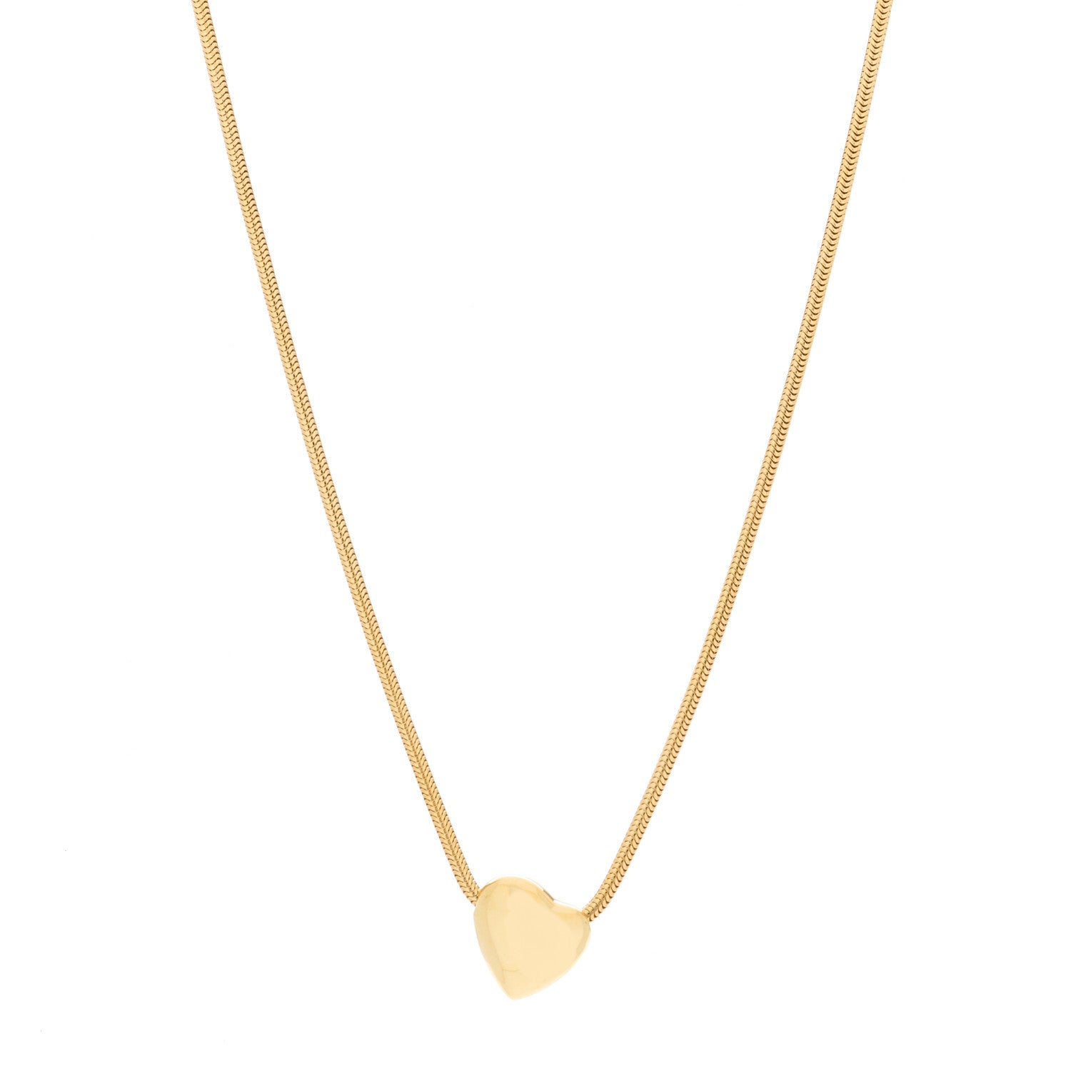 Tiffany 18K Yellow Gold Heart Pendant Necklace 1 of 5