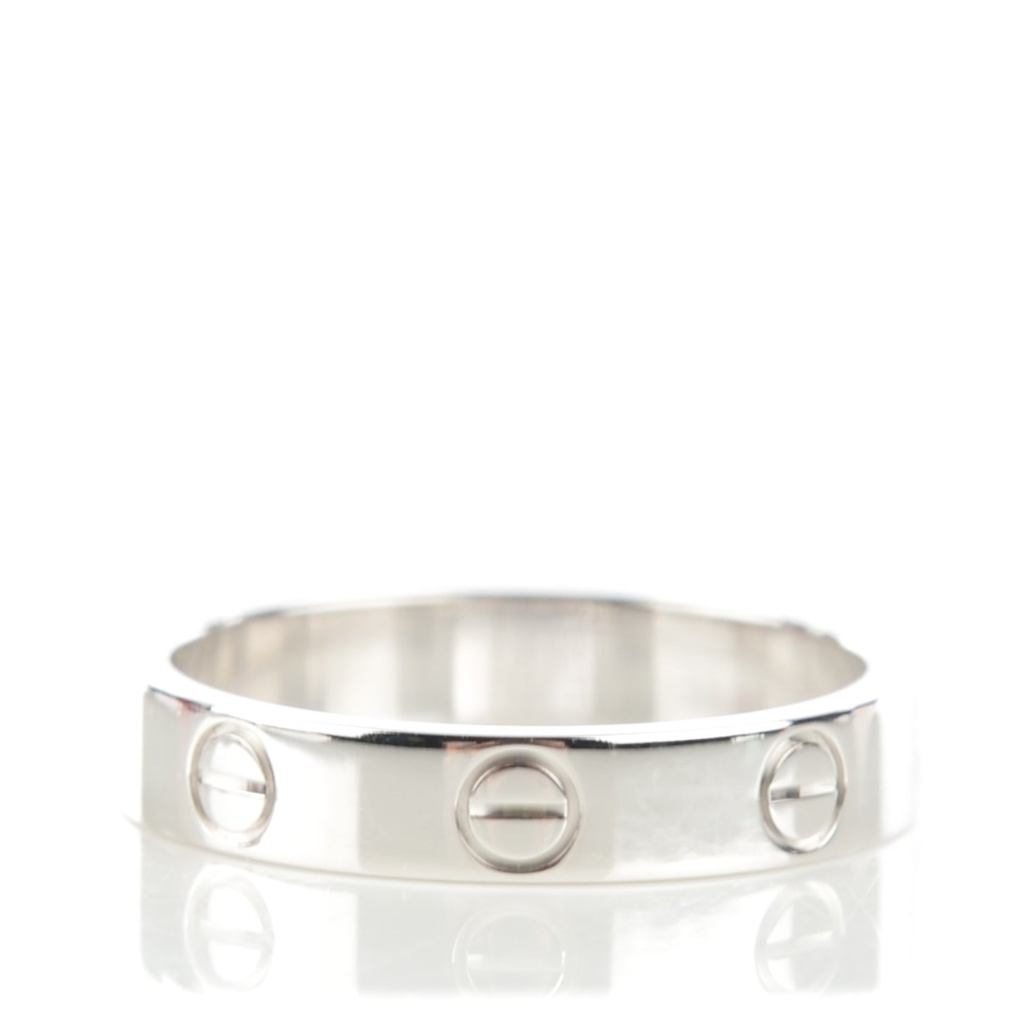 18K White Gold 4mm LOVE Wedding Band Ring 52 6