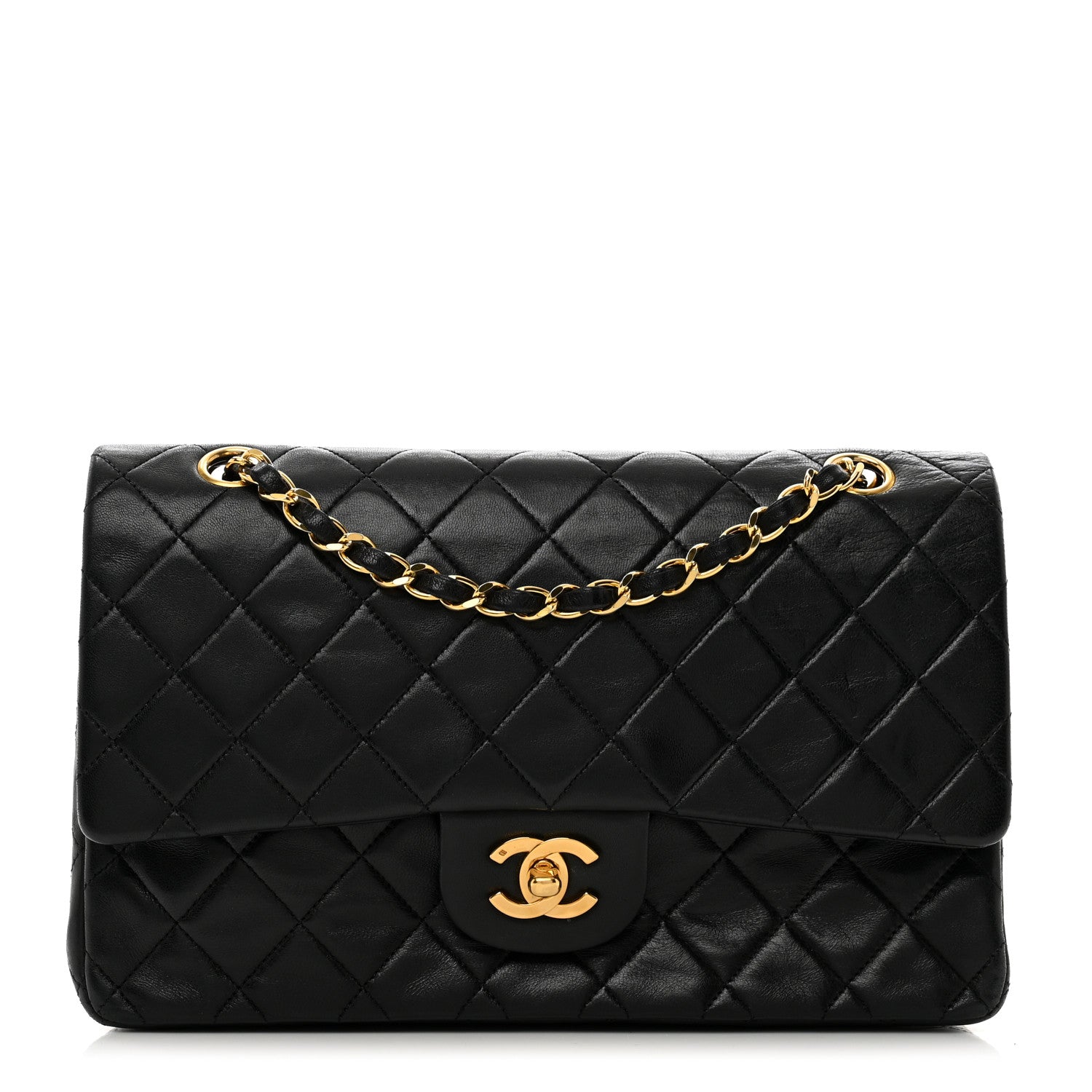 Chanel Lambskin Quilted Medium Double Flap Black 1 of 12