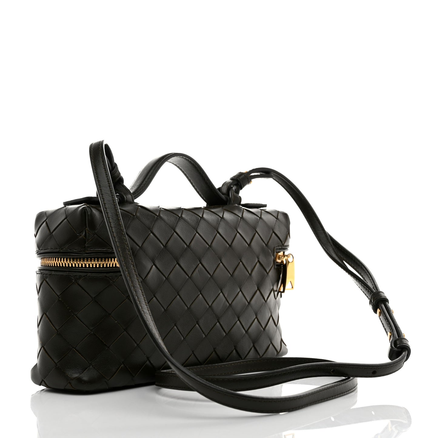 Calfskin Intrecciato Bang Bang Vanity Case Kaki