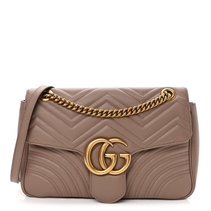 Gucci Calfskin Matelasse Medium GG Marmont Shoulder Bag Porcelain Rose 1 of 10
