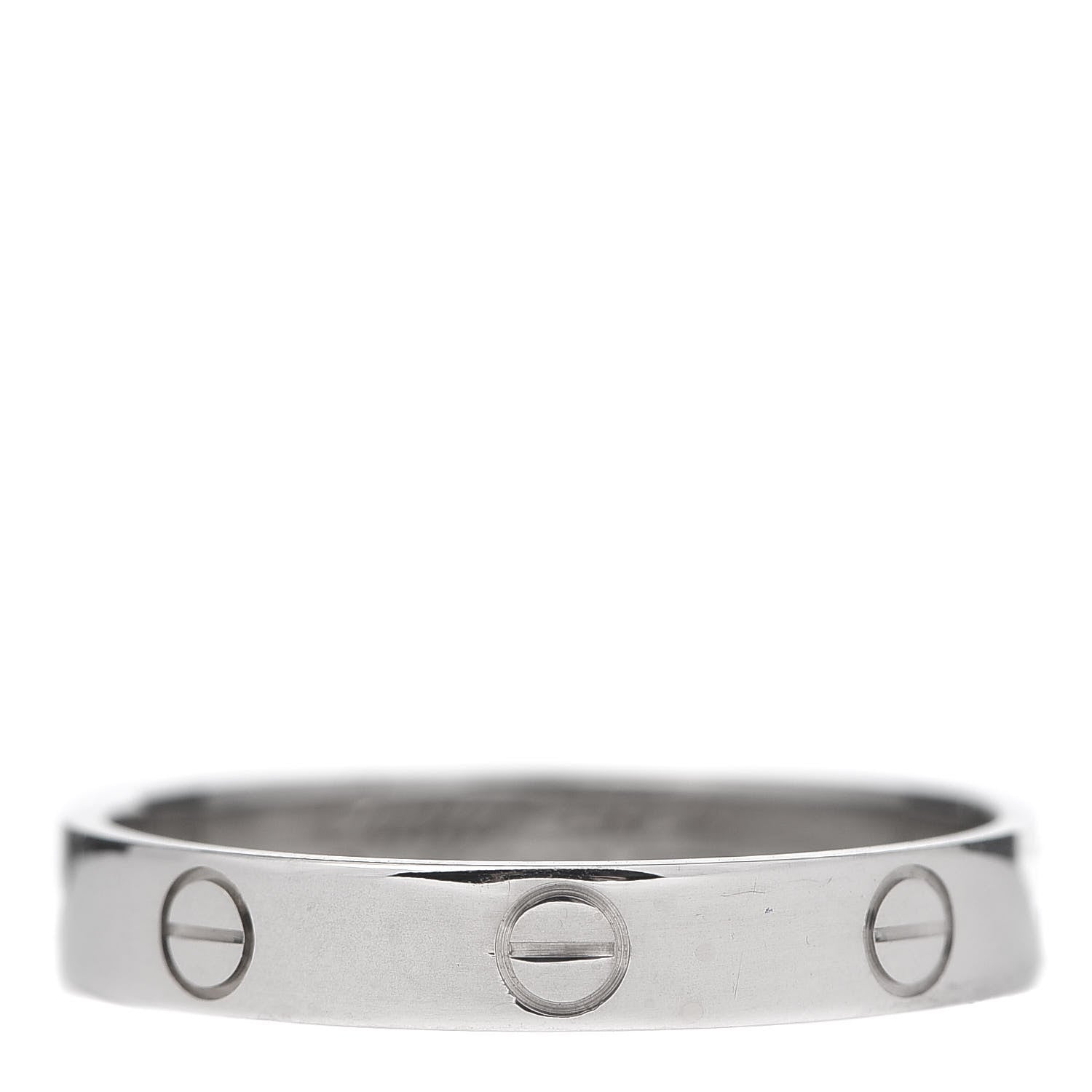 Cartier 18K White Gold 3.5mm LOVE Wedding Band Ring 61 9.5 3 of 4