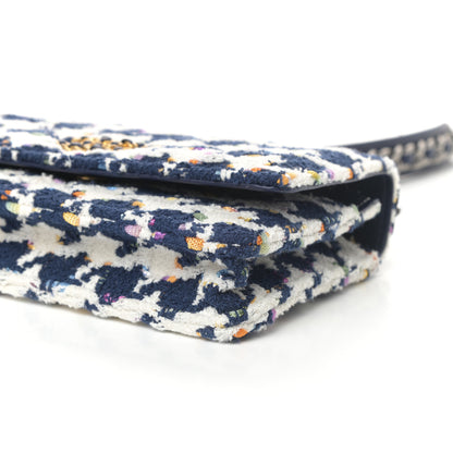Chanel Tweed Quilted Chanel 19 Wallet On Chain WOC Ecru Navy Blue Multicolor 9 of 10