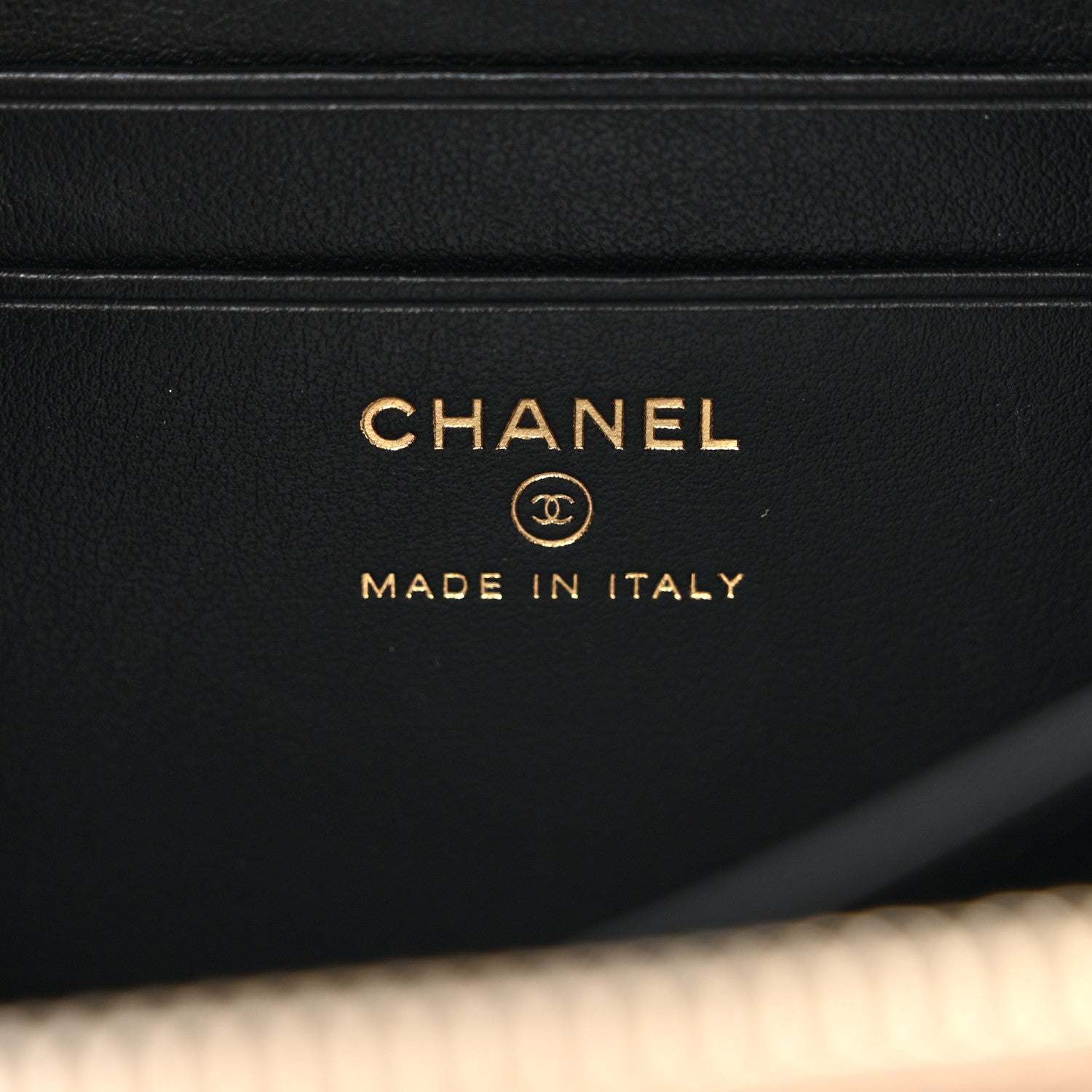 Chanel Caviar Quilted CC Filigree Vanity Clutch With Chain Beige Black 6 of 13