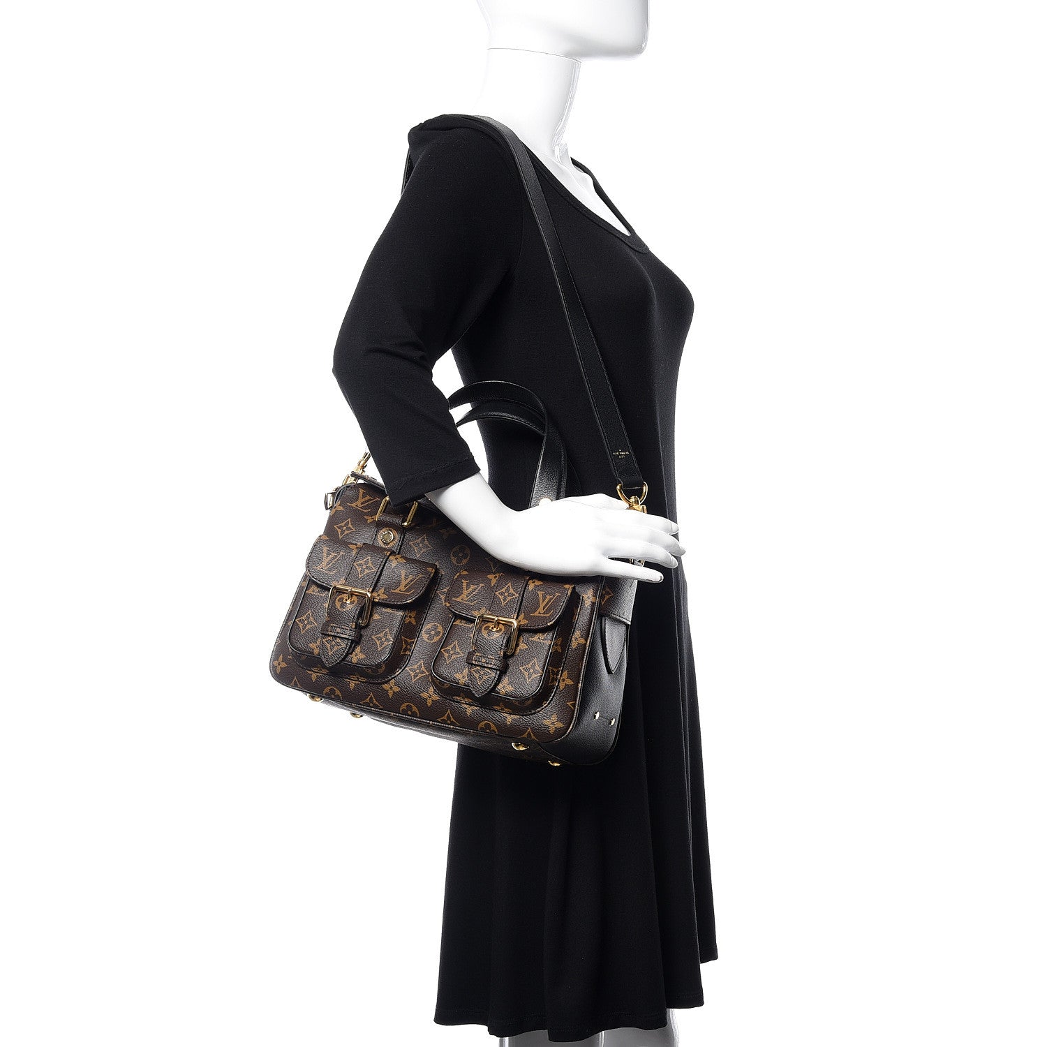 Louis Vuitton Monogram Manhattan NM Black 2 of 9