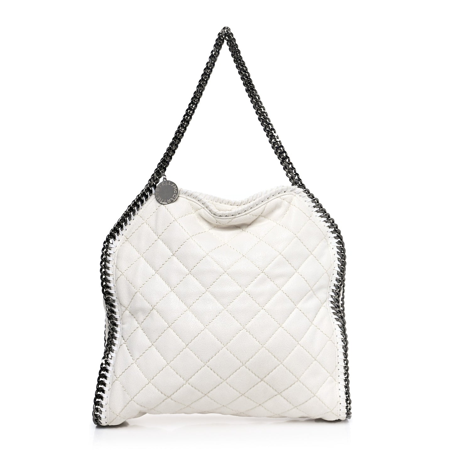 Shaggy Deer Quilted Small Falabella Tote White