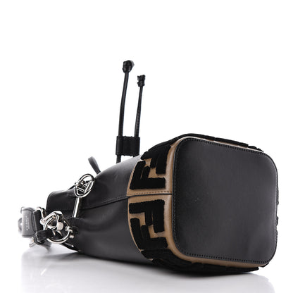 Fendi Vitello Liberty Velvet F is Fendi FF Bi-Color Mini Mon Tresor Bucket Bag Black Fango 4 of 11