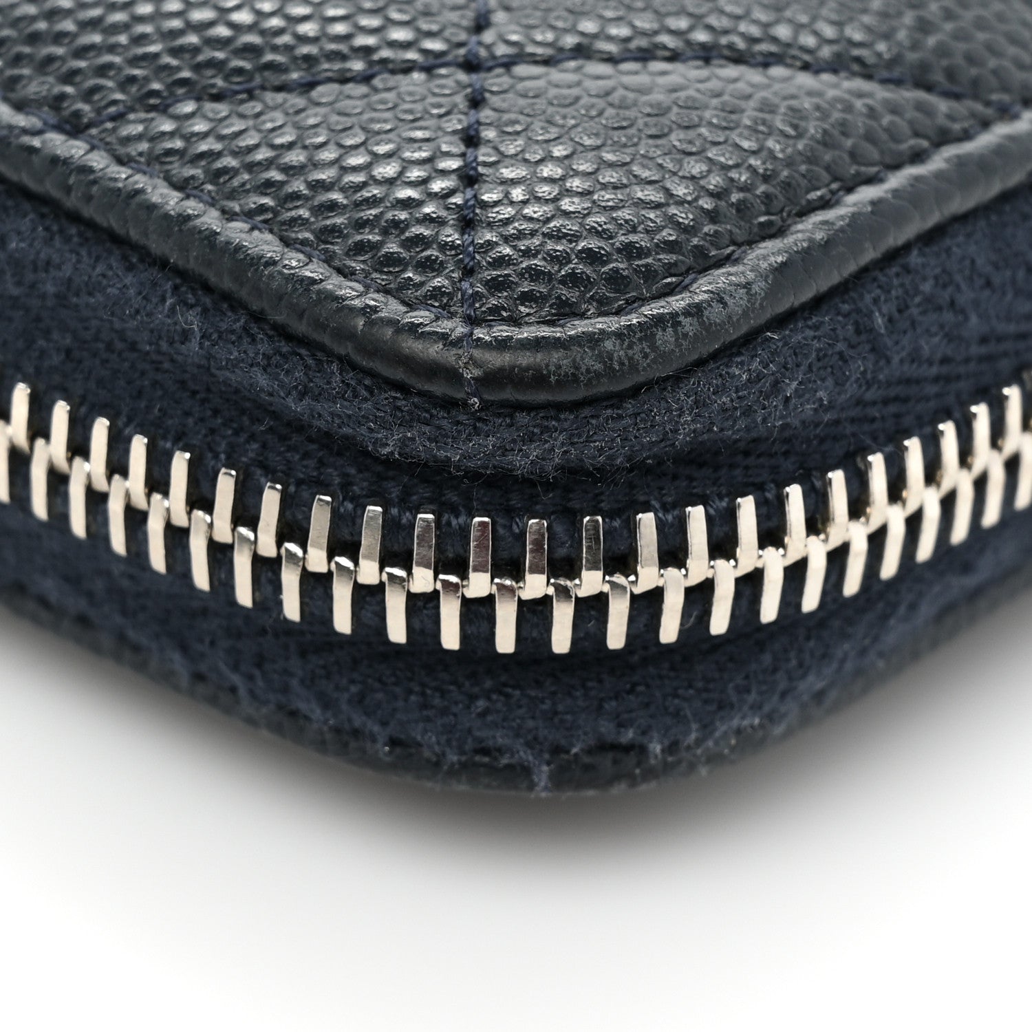 Chanel Caviar Quilted Large Gusset Zip Around Wallet Navy 12 of 13