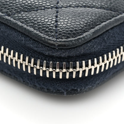 Chanel Caviar Quilted Large Gusset Zip Around Wallet Navy 12 of 13