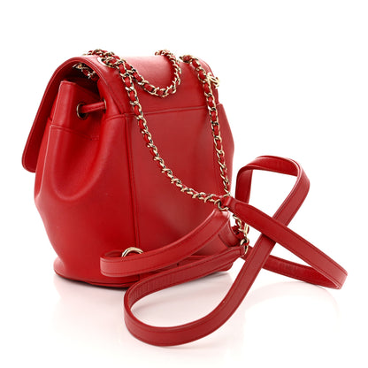 Chanel Lambskin CC Mania Backpack Red 3 of 12