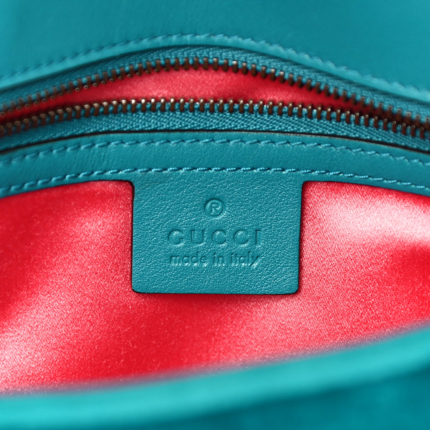 Velvet Matelasse Small GG Marmont Shoulder Bag Pavone Cyan