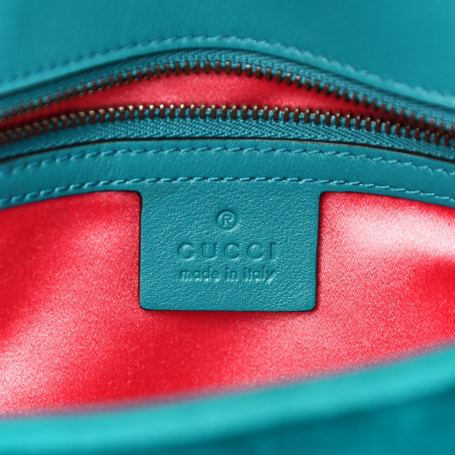 Gucci Velvet Matelasse Small GG Marmont Shoulder Bag Pavone Cyan 6 of 14