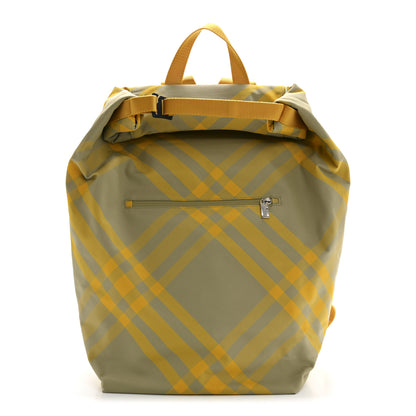 Burberry Nylon Nova Check Roll Backpack Hunter 1 of 9
