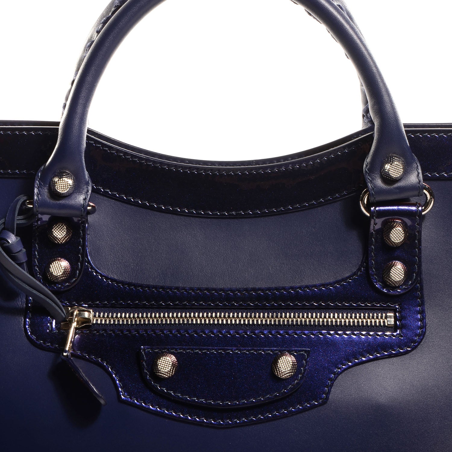 Balenciaga Smooth Calfskin Metallic Patent Giant 12 Silver Hardware City Ultraviolet 9 of 11
