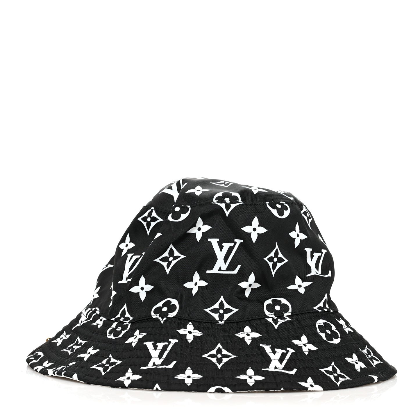 Nylon Monogram Reversible Bob Bucket Hat S Black White