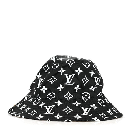 Louis Vuitton Nylon Monogram Reversible Bob Bucket Hat S Black White 1 of 8