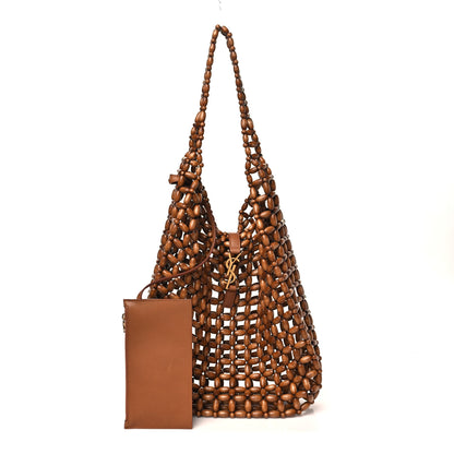 Saint Laurent Wood Bead Large Le 5 A 7 Soft Hobo Light Wood 3 of 10