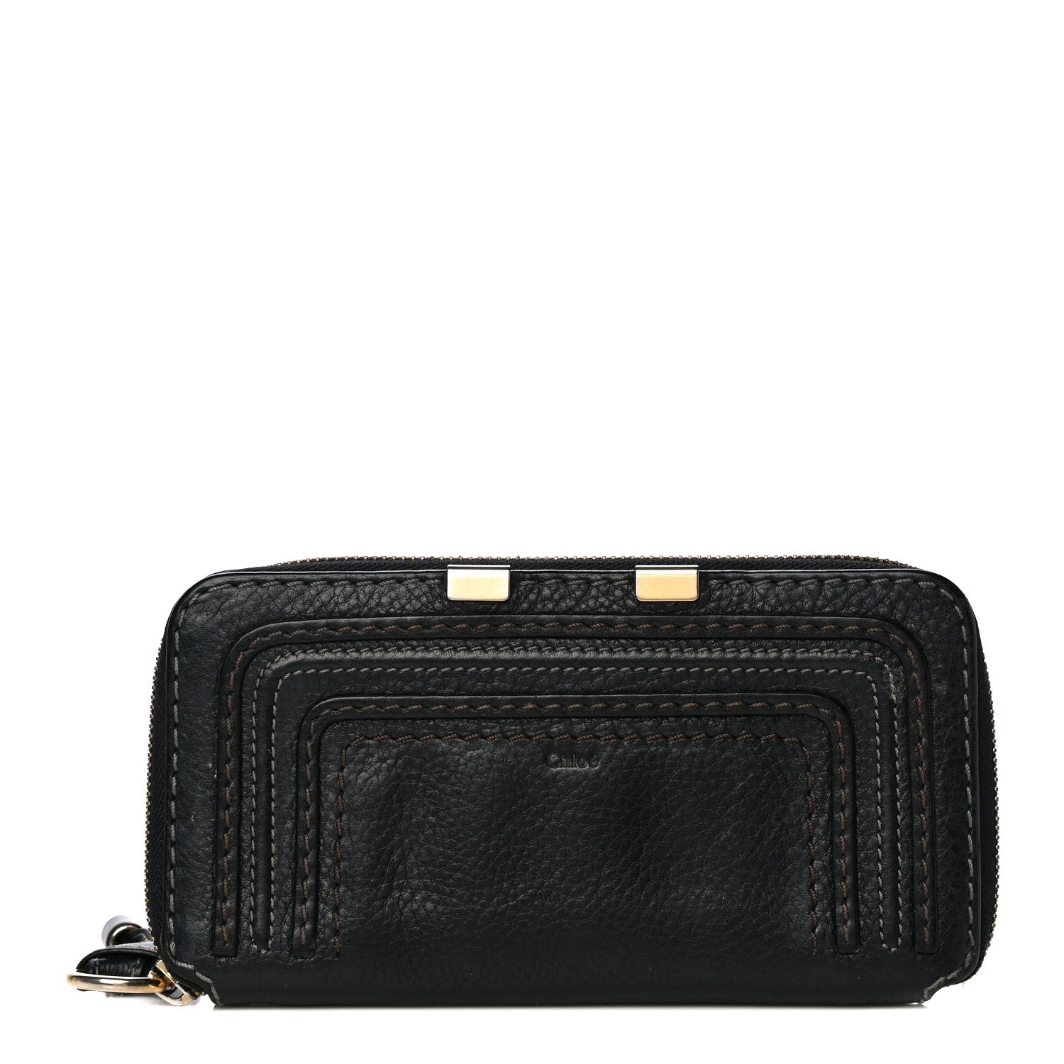 Chloe Grained Calfskin Marcie Long Zip Around Wallet Black 1 of 14