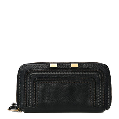Chloe Grained Calfskin Marcie Long Zip Around Wallet Black 1 of 14
