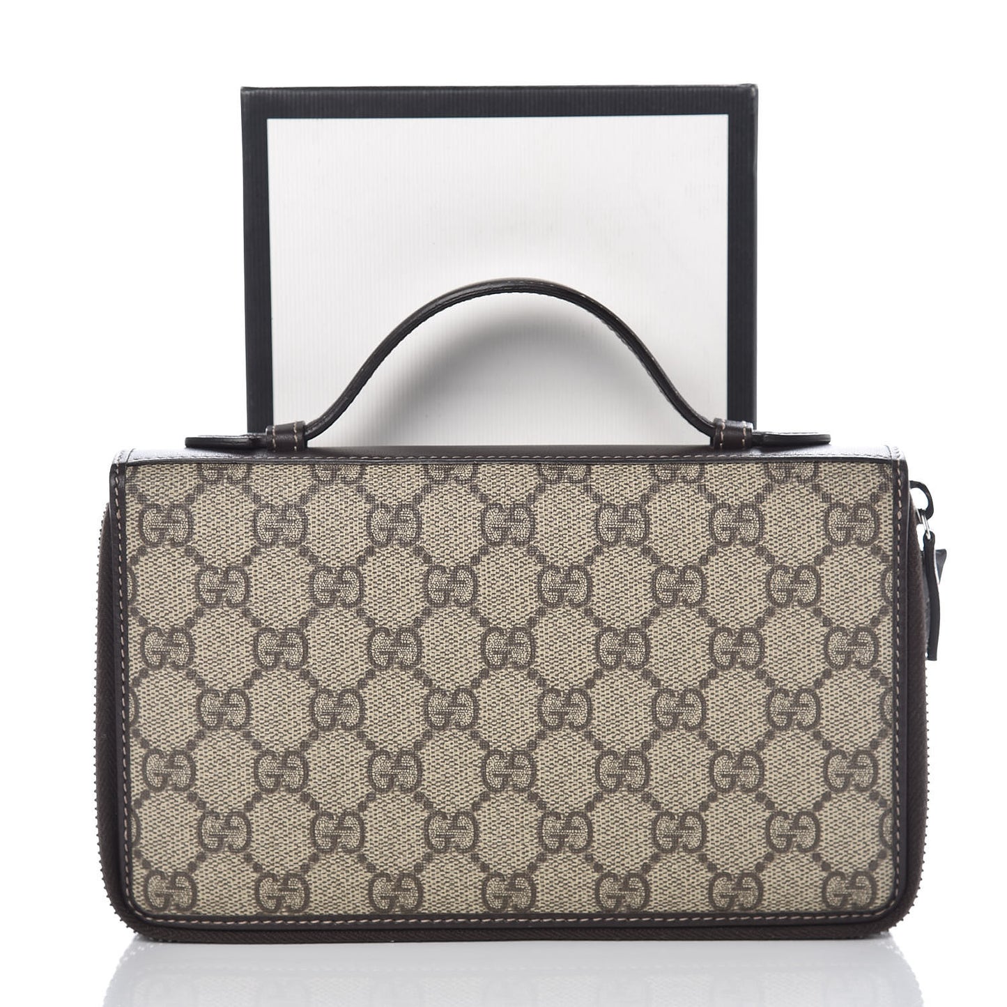 GG Supreme Monogram Travel Document Case Dark Brown