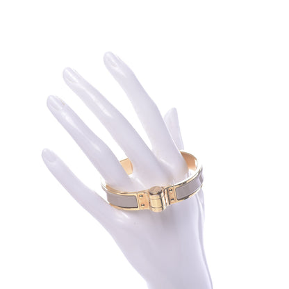 Hermes Enamel Charniere Uni Narrow Hinged Bracelet S Marron Glace 2 of 5