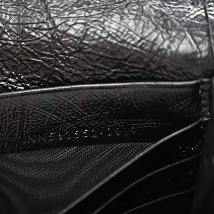 Saint Laurent Crinkled Calfskin Matelasse Monogram Niki Wallet Black 7 of 10