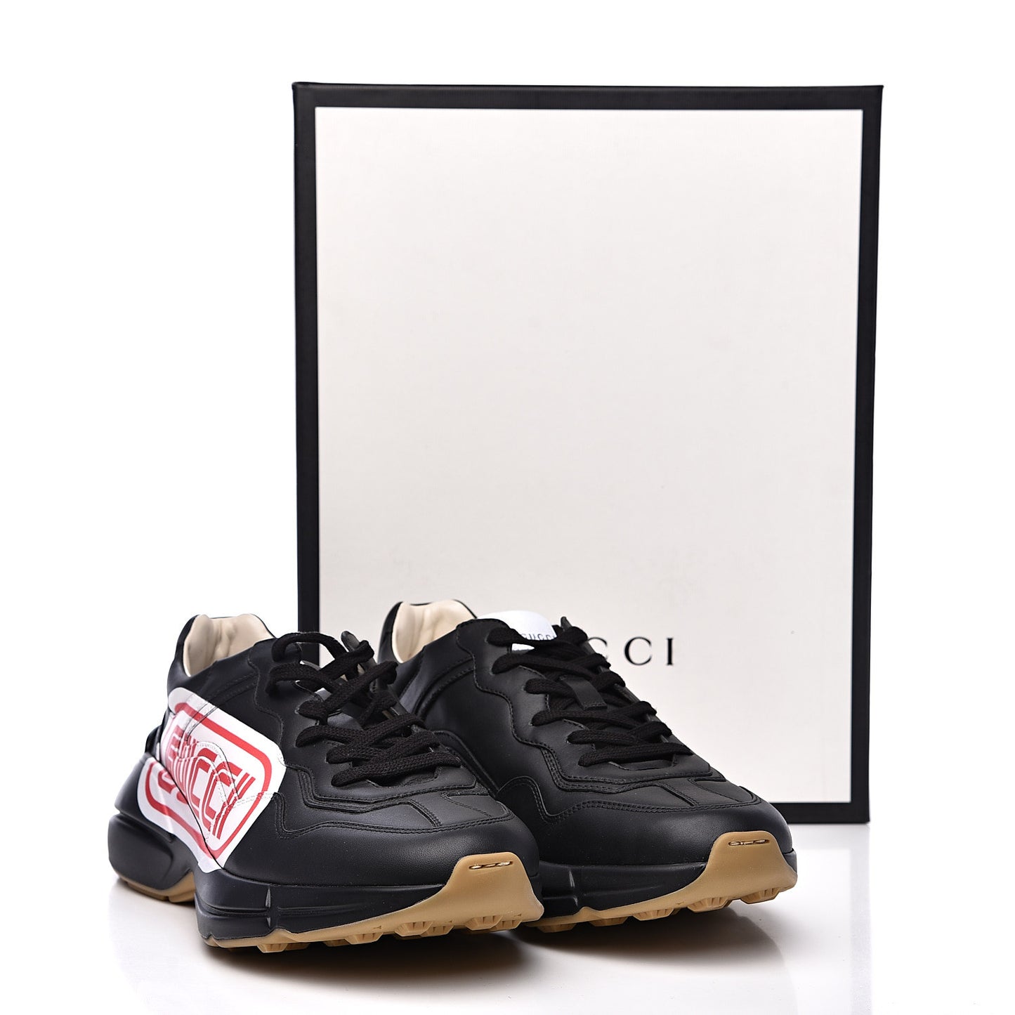 X SEGA Calfskin Logo Mens Rhyton Sneakers 8 Black