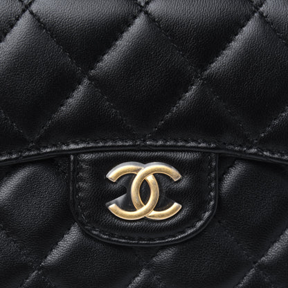 Chanel Lambskin Quilted Top Handle Flap Coin Purse With Chain Black 5 of 5