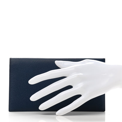 Hermes Epsom MC2 Fleming Checkbook Holder Wallet Bleu Saphir 2 of 6