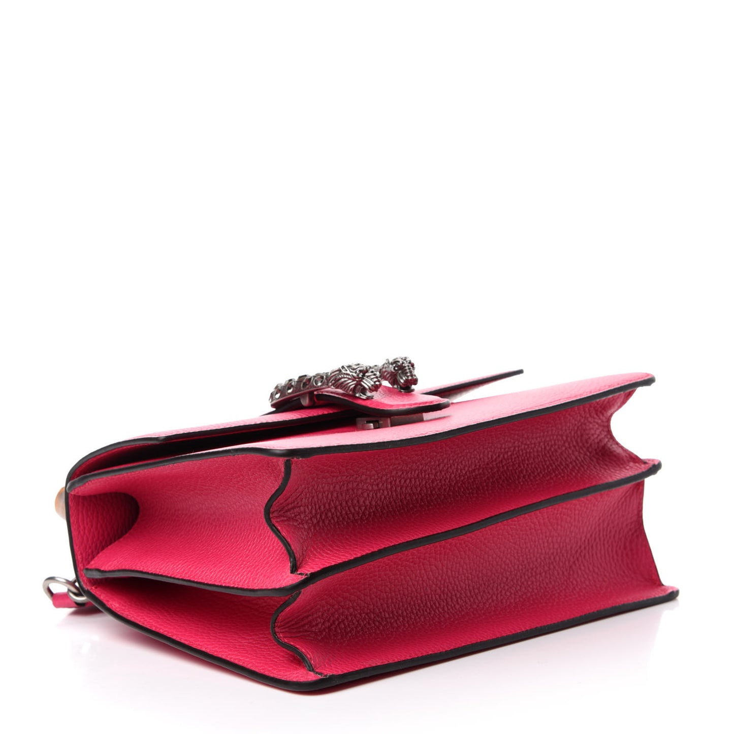 Dollar Calfskin Crystal Web Medium Dionysus Bamboo Top Handle Bag Box Pink Black Diamond