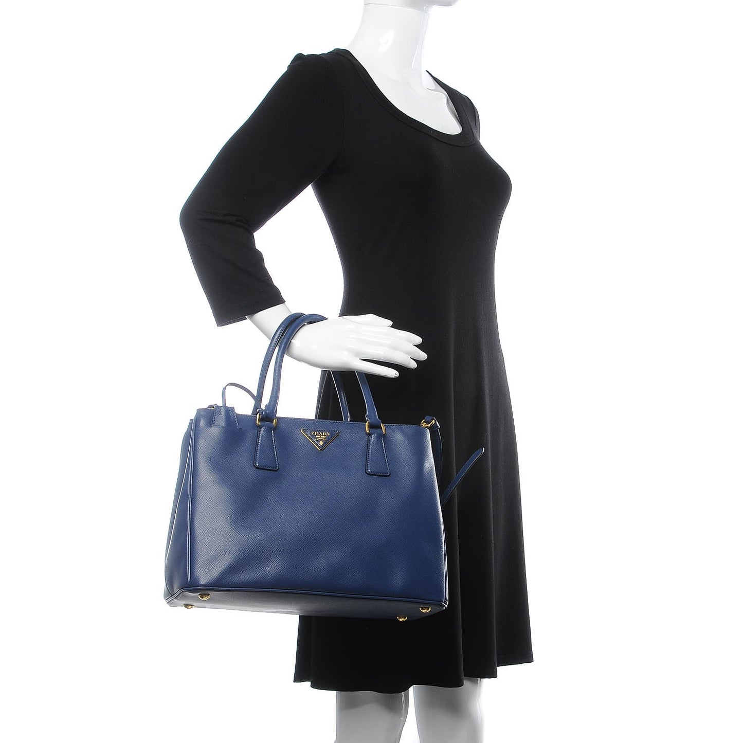 Saffiano Lux Medium Tote Bluette