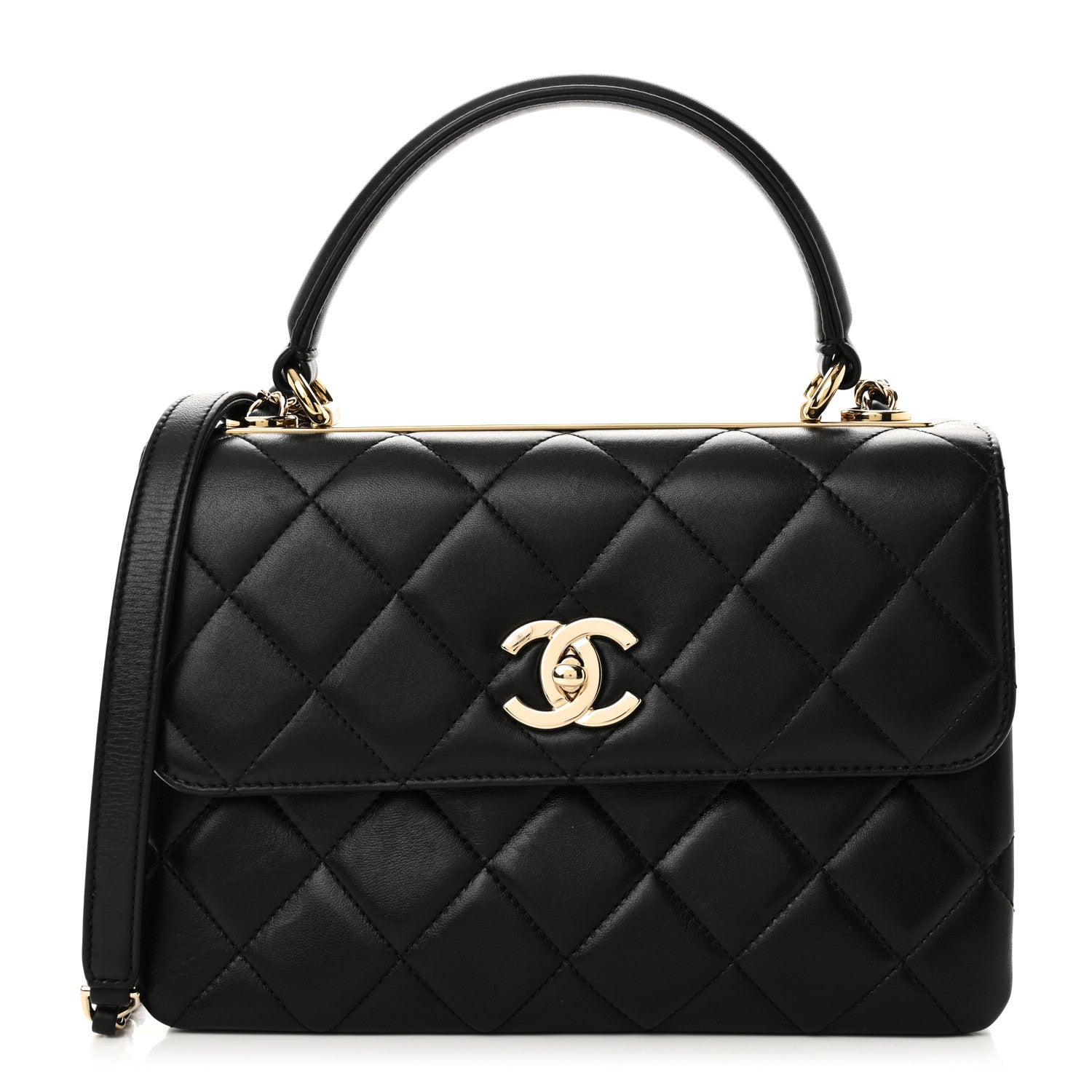 Chanel Lambskin Quilted Small Trendy CC Dual Handle Flap Bag Black 1 of 10