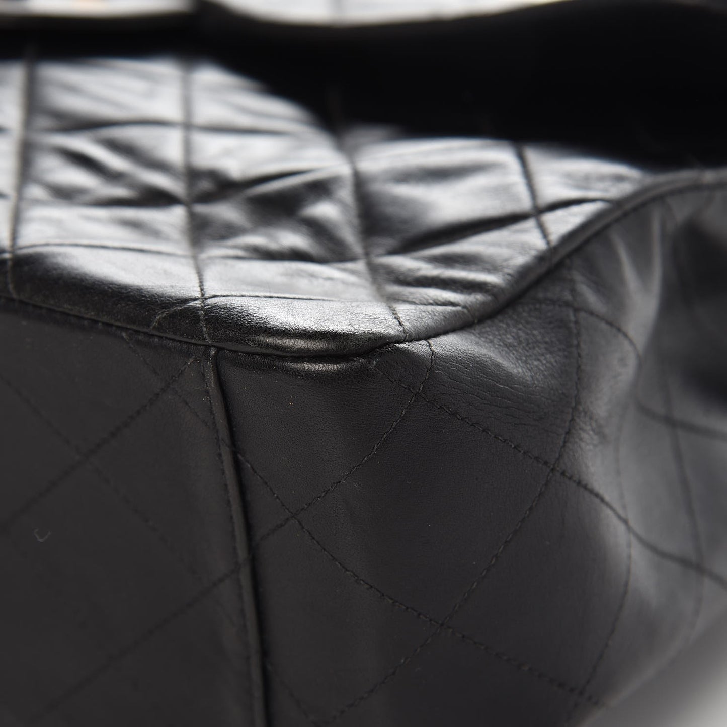 Lambskin Quilted XL Jumbo Single Flap Black