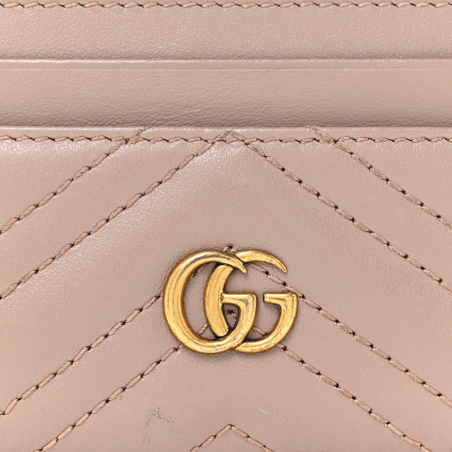 Calfskin Matelasse GG Marmont Card Holder Porcelain Rose