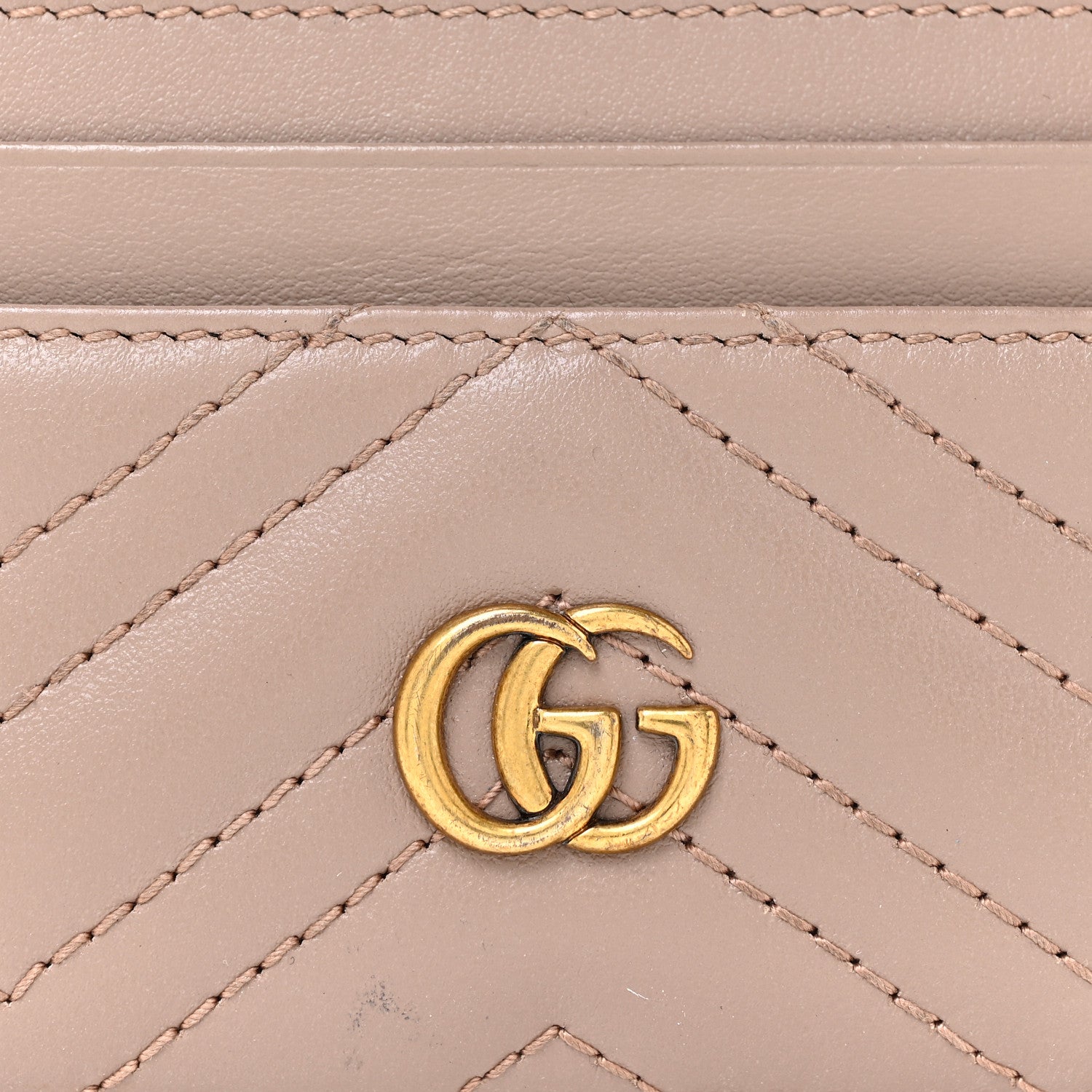 Gucci Calfskin Matelasse GG Marmont Card Holder Porcelain Rose 7 of 9